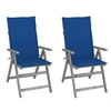 Image de Lot de 2 chaise exterieur non pliable en acacia H. 110 cm gris