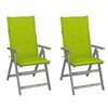 Image de Chaises inclinables de jardin lot de 2 et coussins Bois acacia