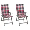 Image de Tuinstoelen 2 st verstelbaar met kussens massief acaciahout3064711