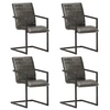 Image de Eetkamerstoelen 4 st echt leer grijs3059807