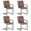 Image de Lot de 4 chaise interieur non pliable H. 91 cm en fer marron