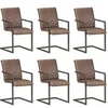 Image de Lot de 6 chaise interieur non pliable H. 91 cm en fer marron