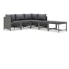 Image de Salon de jardin modulable 6 personnes polyethylene 6 pieces 60 x 60 cm gris
