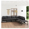 Image de Salon de jardin modulable 7 pieces gris polyethylene 60 x 60 cm 6 personnes