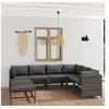 Image de Salon de jardin modulable polyethylene gris 8 personnes 60 x 60 cm 8 pieces