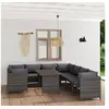 Image de Salon de jardin modulable polyethylene 8 personnes 9 pieces 60 x 60 cm gris