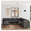 Image de Salon de jardin modulable polyethylene gris 9 pieces 60 x 60 x 60 8 personnes