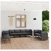 Image de Salon de jardin modulable polyethylene gris 10 pieces 9 personnes