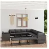 Image de Salon de jardin 12 pcs avec coussins Résine tressée Gris
