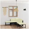 Image de Salon de jardin 6 pcs avec coussins Résine tressée Noir