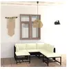 Image de Salon de jardin modulable noir 7 pieces 7 personnes 60 x 60 cm polyethylene