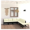 Image de Salon de jardin modulable noir 7 personnes 7 pieces 60 x 60 cm polyethylene