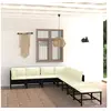 Image de Salon de jardin 8 pcs avec coussins Résine tressée Noir