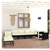 Image de Salon de jardin 8 pcs avec coussins Résine tressée Noir