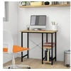 Image de Bureau d'ordinateur Noir et chêne clair 80x40x72cm MDF et métal