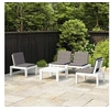 Image de Salon de jardin 4 pcs avec coussins Plastique Blanc