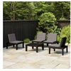Image de Salon de jardin 4 pcs avec coussins Plastique Gris