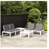 Image de Salon de jardin 4 pcs avec coussins Plastique Blanc