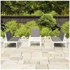 Image de Salon de jardin 4 pcs avec coussins Plastique Blanc