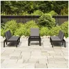 Image de Salon de jardin 4 pcs avec coussins Plastique Gris