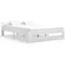 Image de Cadre de lit sans matelas blanc bois massif de pin 180x200 cm