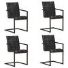 Image de Eetkamerstoelen 4 st echt leer zwart3065691