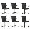 Image de Eetkamerstoelen 6 st echt leer zwart3065692