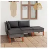 Image de Salon de jardin gris resine tressee 4 pieces 64.5 x 60 x 67 cm 4 personnes