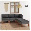 Image de Salon de jardin resine tressee gris 5 pieces x 60.5 x 67 5 personnes