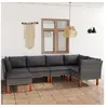 Image de Salon de jardin 6 pcs avec coussins Résine tressée Gris