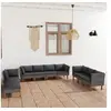 Image de Salon de jardin resine tressee gris 5 pieces 10 personnes