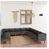 Image de Salon de jardin 12 pcs avec coussins Résine tressée Gris