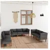 Image de Salon de jardin resine tressee gris 9 personnes 64.5 x 60 x 67 cm 9 pieces