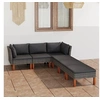 Image de Salon de jardin resine tressee 6 personnes 6 pieces 64.5 x 60 x 67 cm gris
