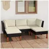 Image de Salon de jardin 5 personnes noir 5 pieces 64.5 x 60 x 67 cm resine tressee