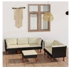 Image de Salon de jardin 6 personnes 6 pieces noir 64.5 x 60 x 67 cm resine tressee