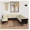 Image de Salon de jardin 9 pcs avec coussins Résine tressée Noir
