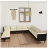 Image de Salon de jardin resine tressee noir 12 pieces x 60.5 x 67 2 personnes