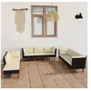 Image de 9-delige Loungeset met kussens poly rattan zwart3059748