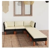 Image de Salon de jardin 6 pcs avec coussins Résine tressée Noir