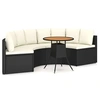 Image de Salon de jardin polyethylene noir 5 pieces 5 personnes