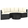 Image de Salon de jardin polyethylene noir 5 pieces 4 personnes
