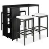 Image de Salon de jardin 5 pieces resine tressee noir 120.0 x 60 x 110 cm 2 personnes