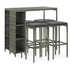 Image de 5-delige Tuinbarset met kussens poly rattan grijs3064915