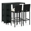 Image de Salon de jardin resine tressee noir 5 pieces 120.0 x 60 x 110