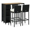 Image de Salon de jardin noir 5 pieces resine tressee 4 personnes