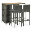 Image de Salon de jardin resine tressee gris 5 pieces 120.0 x 60 x 110 4 personnes