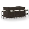 Image de Meuble de Bar de Jardin 8 pcs avec Coussins Salon de Jardin Table et Tabourets de Bistrot Patio Terrasse Extérieur 3064925