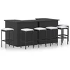 Image de 8-delige Tuinbarset met kussens poly rattan zwart3064926