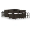 Image de Salon de jardin resine tressee beige 16 pieces 100.0 x 50 x 105